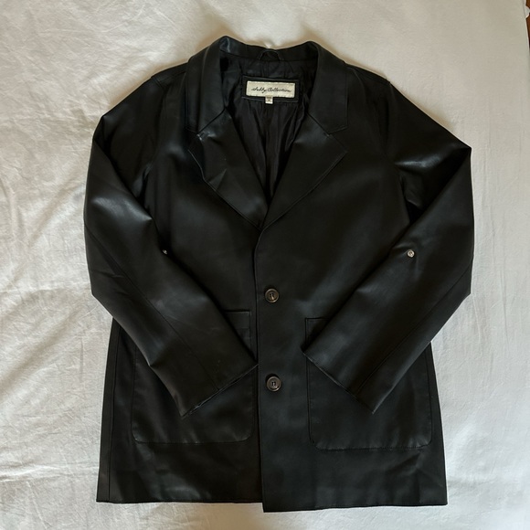 Jackets & Blazers - Black Leather Blazer Jacket